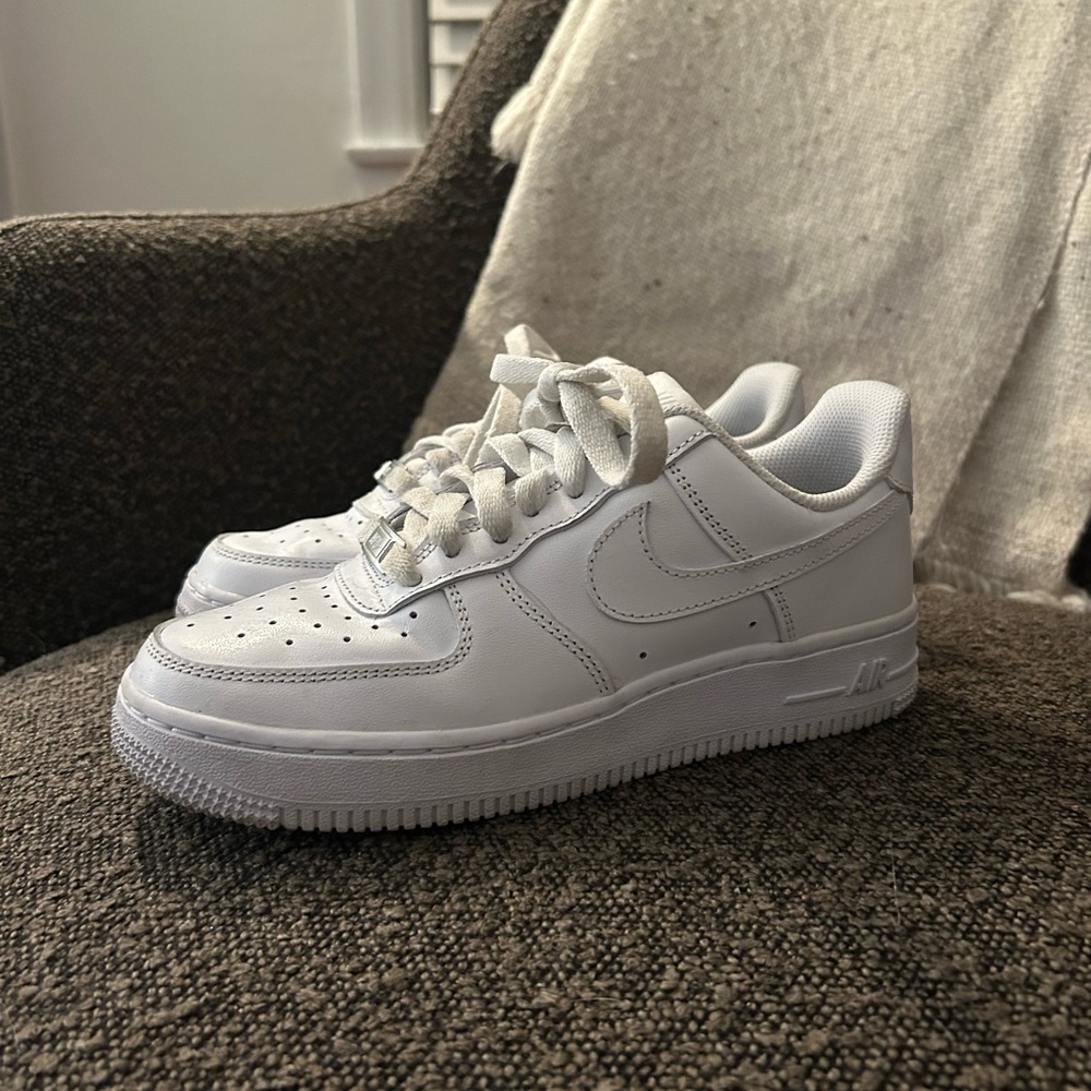 Triple White Air Force 1s